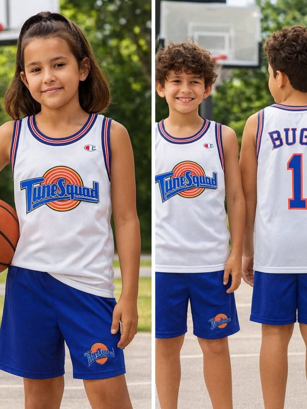Space Jam Tune Squad Bugs Bunny #1 Youth Jersey XL Shorts L Champion Set NWT